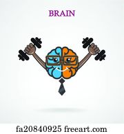 Free art print of Strong brain. Cartoon strong brain. Vector clip art  illustration with simple gradients. All in a single layer. | FreeArt |  fa15771862