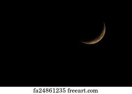 Free art print of Thin crescent moon. A four-day-old Moon, photographed ...