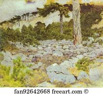 Mounted On Canvas The Tretyakov Gallery Art Print - Crimea. In The Mountains