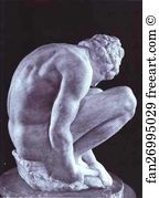 1524 Art Print - Crouching Boy