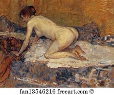 San Diego Art Print - Crouching Woman With Red Hair