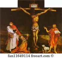 Central Panel The Crucifixion Art Print - Crucifixion (Central Section Of The Isenheim Altar With Closed Wings)