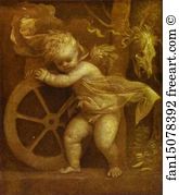 Fortune Art Print - Cupid With The Wheel Of Fortune
