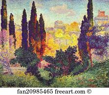 Cagnes Art Print - Cypress Trees At Cagnes