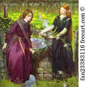 1855 Art Print - Dante's Vision Of Rachel And Leah