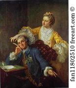 Garrick Art Print - David Garrick With His Wife Eva-Maria Veigel "la Violette" Or "violette"