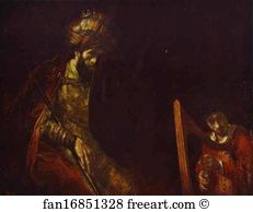 David Art Print - David Playing The Harp Before Saul