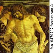 Ferrar Art Print - Dead Christ Between Two Angels (Panel Of St. Vincent Ferrar Polyptych)
