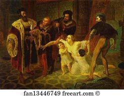 1834 Oil On Canvas The Russian Museum Art Print - Death Of Inessa De Castro, Morganatic Wife Of Portuguese Infant Don Pedro