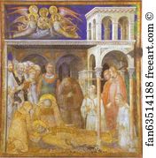 1317 1319 Fresco Chapel Of St Martin Art Print - Death Of St. Martin