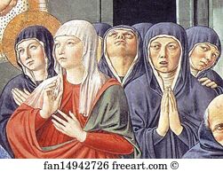 Death Of St Monica Art Print - Death Of St. Monica. Detail