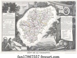 Dept De La Charente Art Print - Dept. De La Charente.