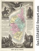 Dept De La Corse Art Print - Dept. De La Corse.