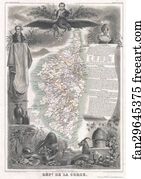 Dept De La Corse Art Print - Dept. De La Corse.