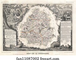 Dept De La Dordogne Art Print - Dept. De La Dordogne.
