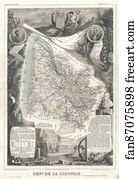 Gironde Art Print - Dept. De La Gironde.