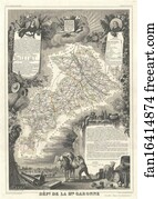 Garonne Art Print - Dept. De La Hautes-Garonne.