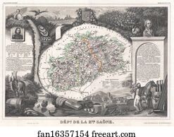 Saone Art Print - Dept. De La Hte. Saone.