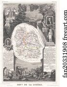 Lozere Art Print - Dept. De La Lozere.