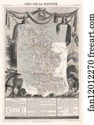 Manche Art Print - Dept. De La Manche.