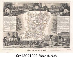 Mayenne Art Print - Dept. De La Mayenne.