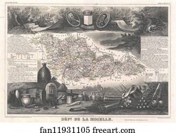 Moselle Art Print - Dept. De La Moselle.