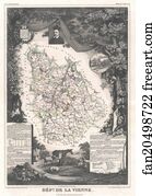 Vienne Art Print - Dept. De La Vienne.
