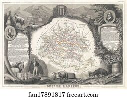  Art Print - Dept. De L'ariege.