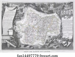 Saone Art Print - Dept. De Saone Et Loire.