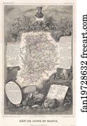Seine Et Marne Art Print - Dept. De Seine Et Marne.