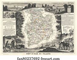 Vilaine Art Print - Dept. D'ille Et Vilaine