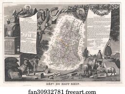 Rhin Art Print - Dept. Du Haut-Rhin.