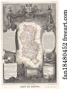 Rhône Art Print - Dept. Du Rhone.
