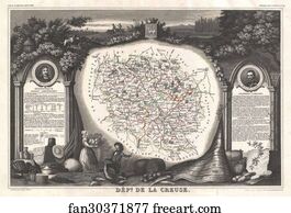 Creuse Art Print - Dept. La Creuse.