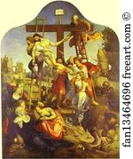 1521 Oil On Canvas Art Print - Descent From The Cross