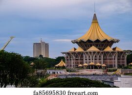 Free Art Print Of Aerial View Of Dewan Undangan Negeri Sarawak. Scenic ...