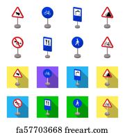 Free art print of Different types of road signs flat, outline ...