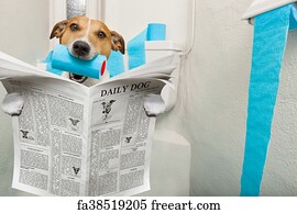 Wall Art Poster Dog Reads News  Art/Canvas Print Home Decor 