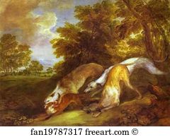 Bequest Art Print - Dogs Chasing A Fox