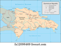 Free art print of Dominican Republic map. Highly detailed vector map of ...