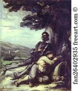 Sancho Art Print - Don Quixote And Sancho Pansa Having A Rest Under A Tree
