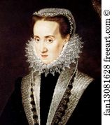 1574 Art Print - Dona Maria Manrique De Lara Y Pernstein And One Of Her Daughters. Detail
