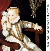 Palace Art Print - Dona Maria Manrique De Lara Y Pernstein And One Of Her Daughters. Detail
