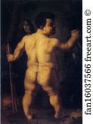 Painted On Both Sides Galleria Palatina Florence Art Print - Double Portrait Of The Dwarf Morgante