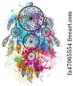 free art print of dreamcatcher dreamcatcher against a background of