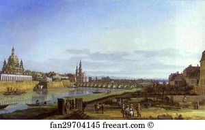 Elbe Art Print - Dresden From The Right Bank Of The Elbe Above The Augustus Bridge