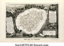 Corrèze Art Print - Dépt. De La Corrèze (Région Du Sud-Ouest)