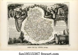Côte Art Print - Dépt. De La Côte D'or (Région De L'est)