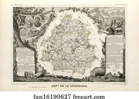 Dept De La Dordogne Art Print - Dépt. De La Dordogne (Région Du Sud-Ouest)