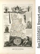 Dept De La Drome Art Print - Dépt. De La Drôme (Région Du Sud-Est)